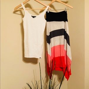 GAP flirty vibrant Maxi Skirt w/ sparkly Tank Top